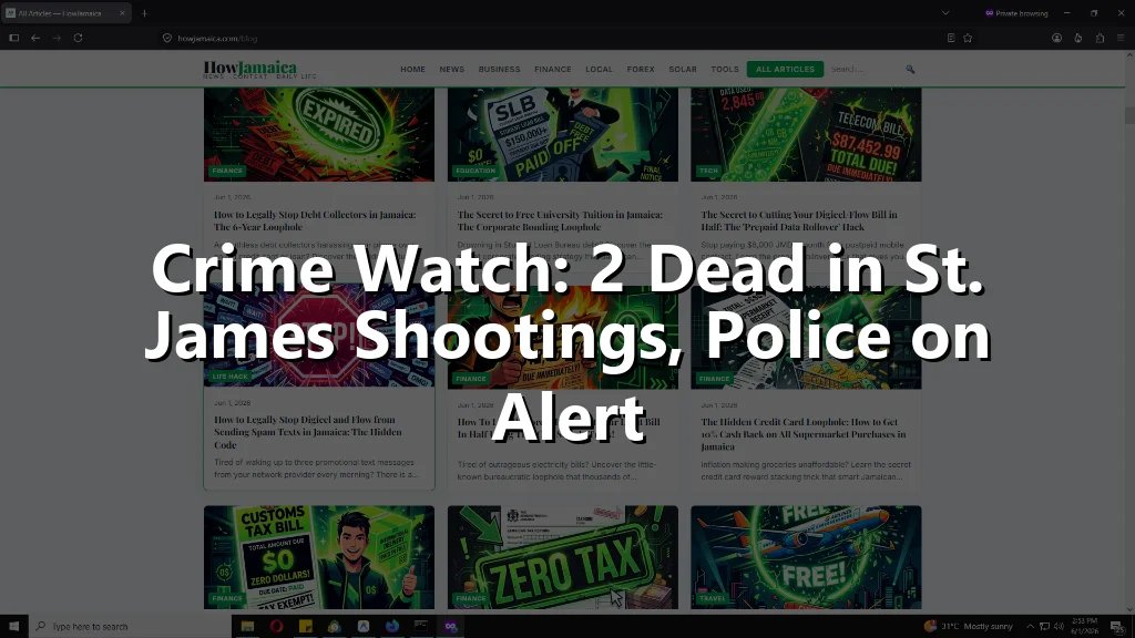 Crime Watch: 2 Dead in St. James Shootings, Police on Alert