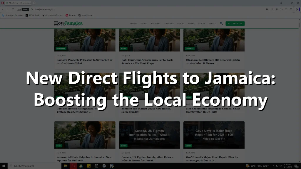 New Direct Flights to Jamaica: Boosting the Local Economy