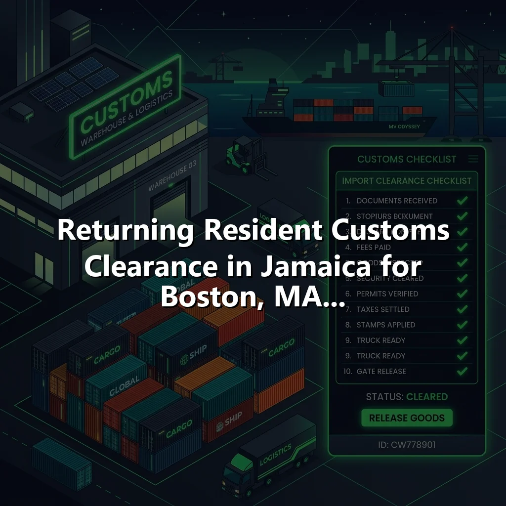 Returning Resident Customs Clearance in Jamaica for Boston, MA...