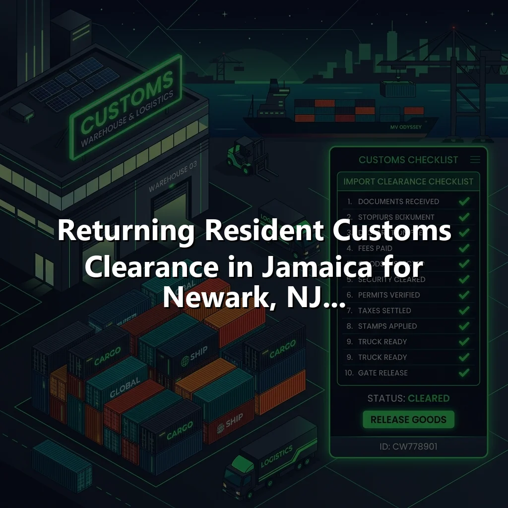 Returning Resident Customs Clearance in Jamaica for Newark, NJ...
