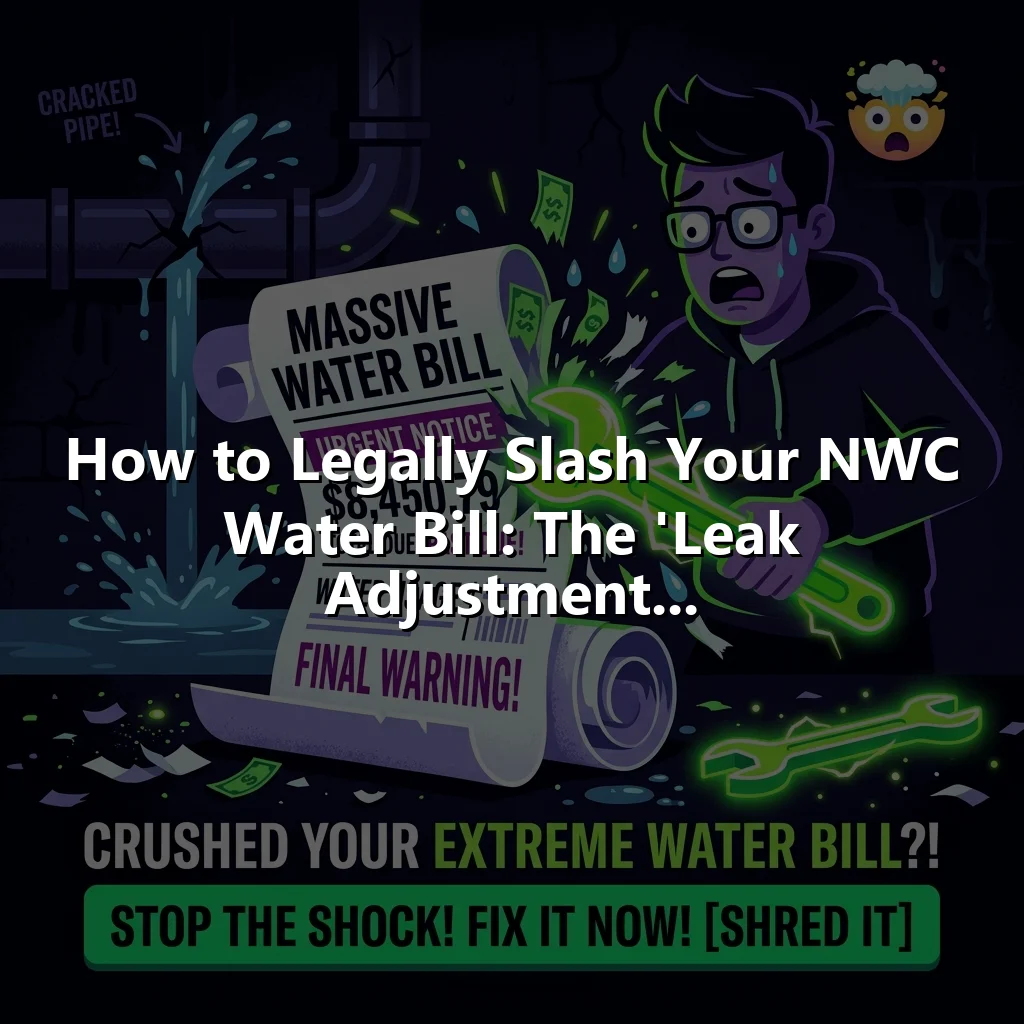 How to Legally Slash Your NWC Water Bill: The 'Leak Adjustment...