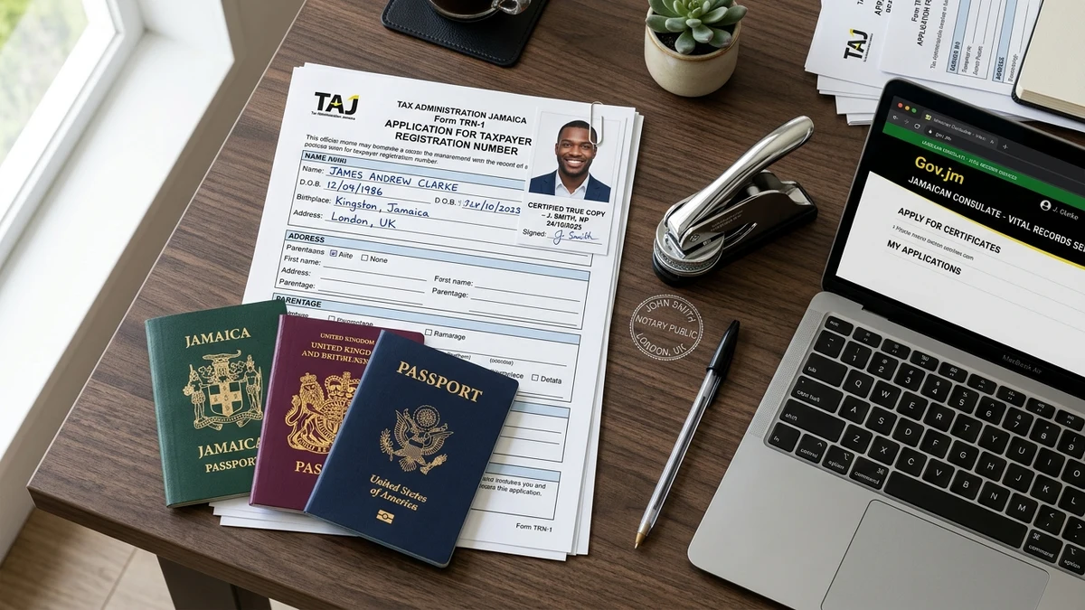 How to Apply for a Jamaican TRN from the UK, USA, and Canada: Non-Resident Form 1, Notarization & Postal Guide (2026)