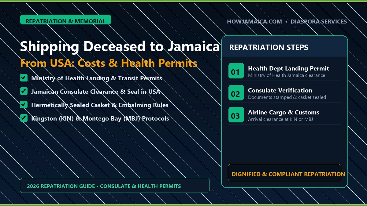Shipping Human Remains to Jamaica from the USA: Costs, Health Permits & Repatriation Guide
