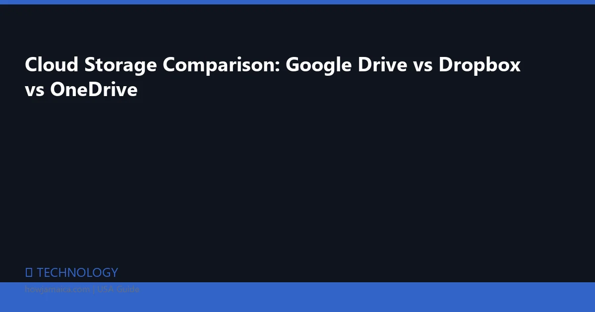 Cloud Storage Comparison: Google Drive vs Dropbox vs OneDrive