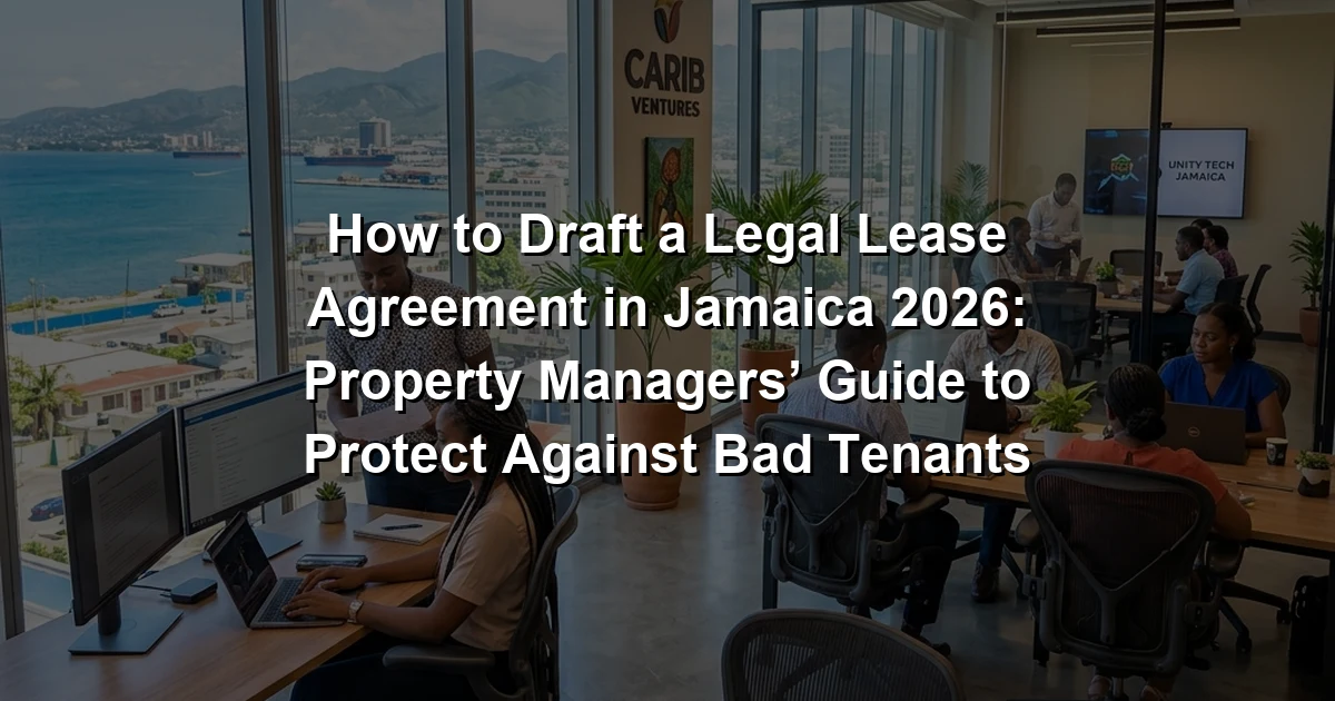 How to Draft a Legal Lease Agreement in Jamaica 2026: Property Managers’ Guide to Protect Against Bad Tenants