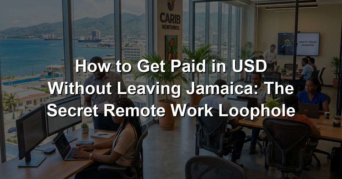 How to Get Paid in USD Without Leaving Jamaica: The Secret Remote Work Loophole