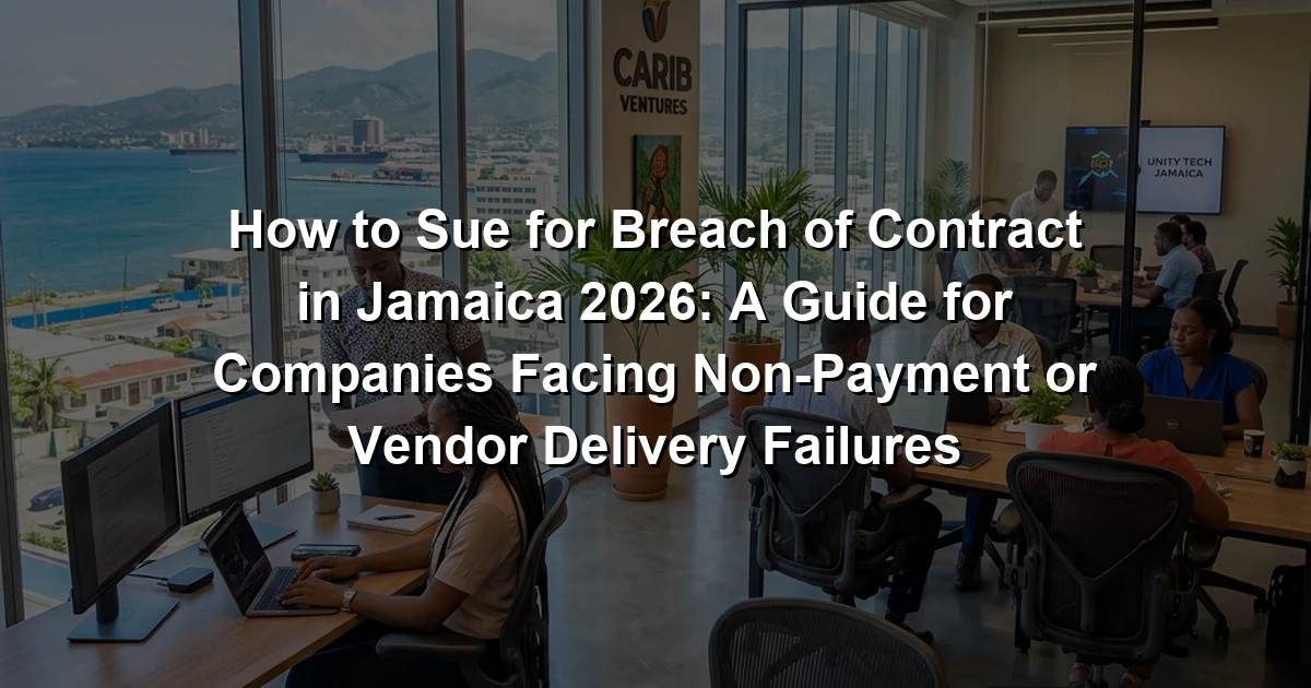 How to Sue for Breach of Contract in Jamaica 2026: A Guide for Companies Facing Non-Payment or Vendor Delivery Failures