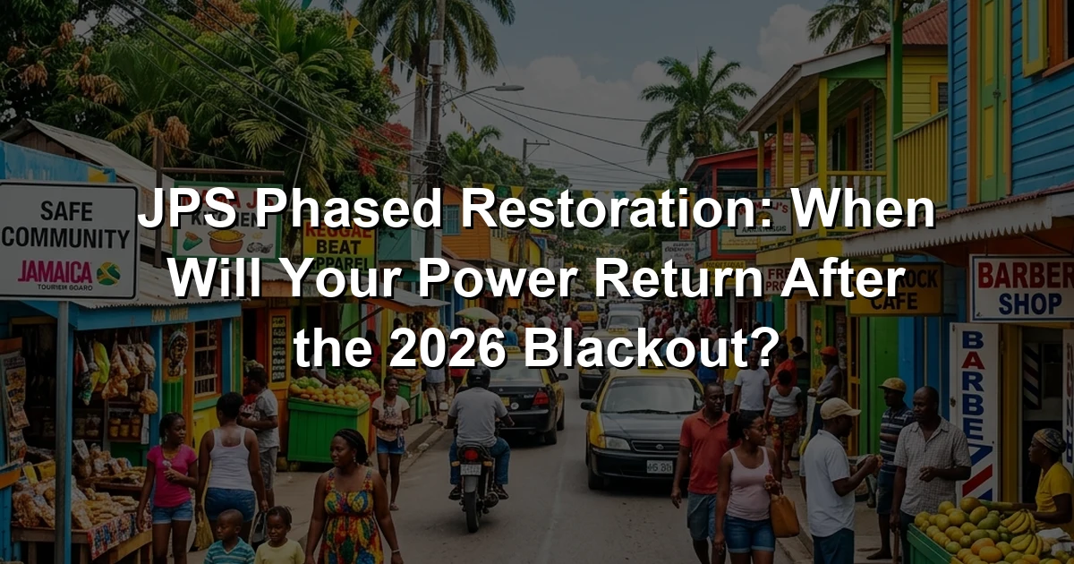 JPS Phased Restoration: When Will Your Power Return After the 2026 Blackout?