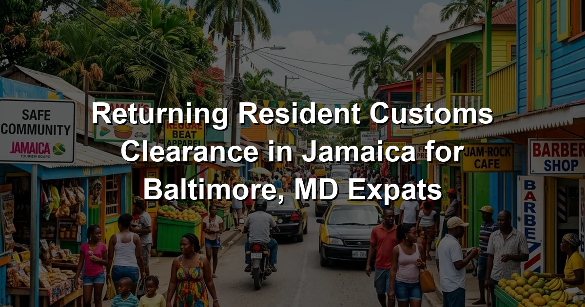 Returning Resident Customs Clearance in Jamaica for Baltimore, MD Expats