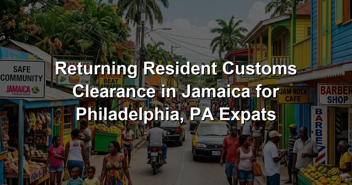 Returning Resident Customs Clearance in Jamaica for Philadelphia, PA Expats