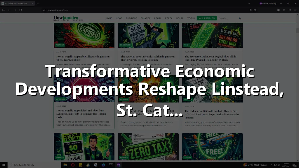 Transformative Economic Developments Reshape Linstead, St. Cat...