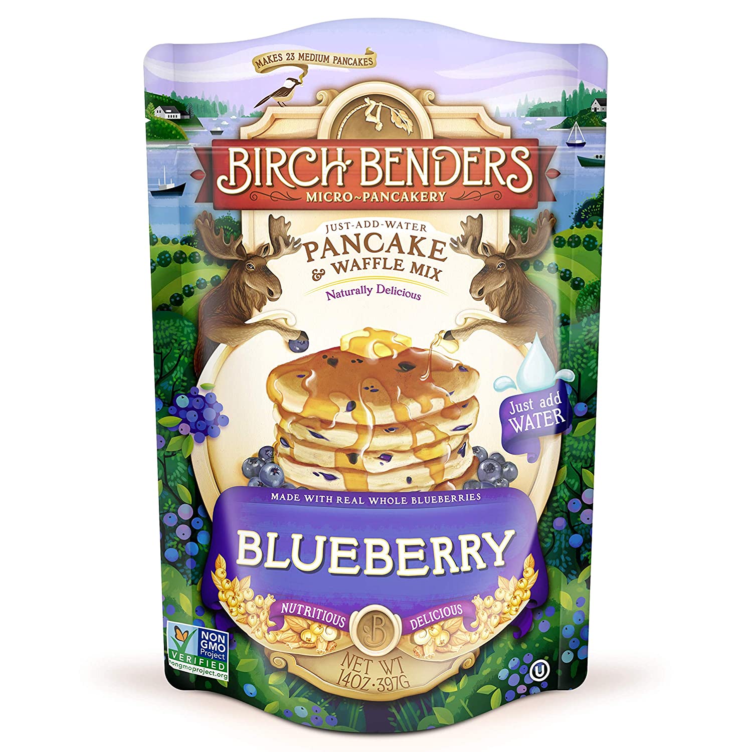 BIRCH BENDERS BLUEBERRY PANCAKE & WAFFLE MIX 14 oz