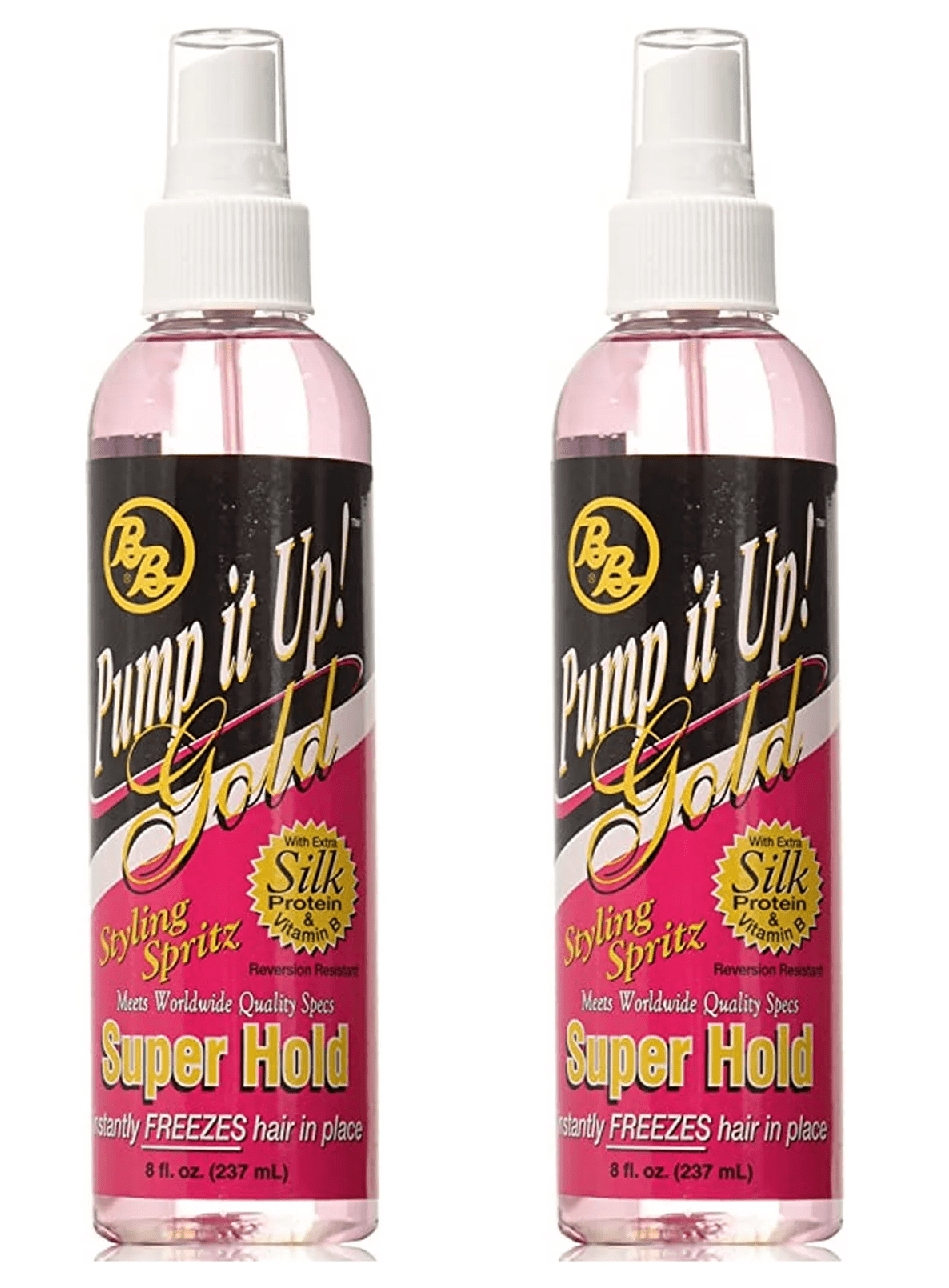 BRONNER BROS PUMP IT UP GOLD STYLING SPRITZ SUPER HOLD 8oz