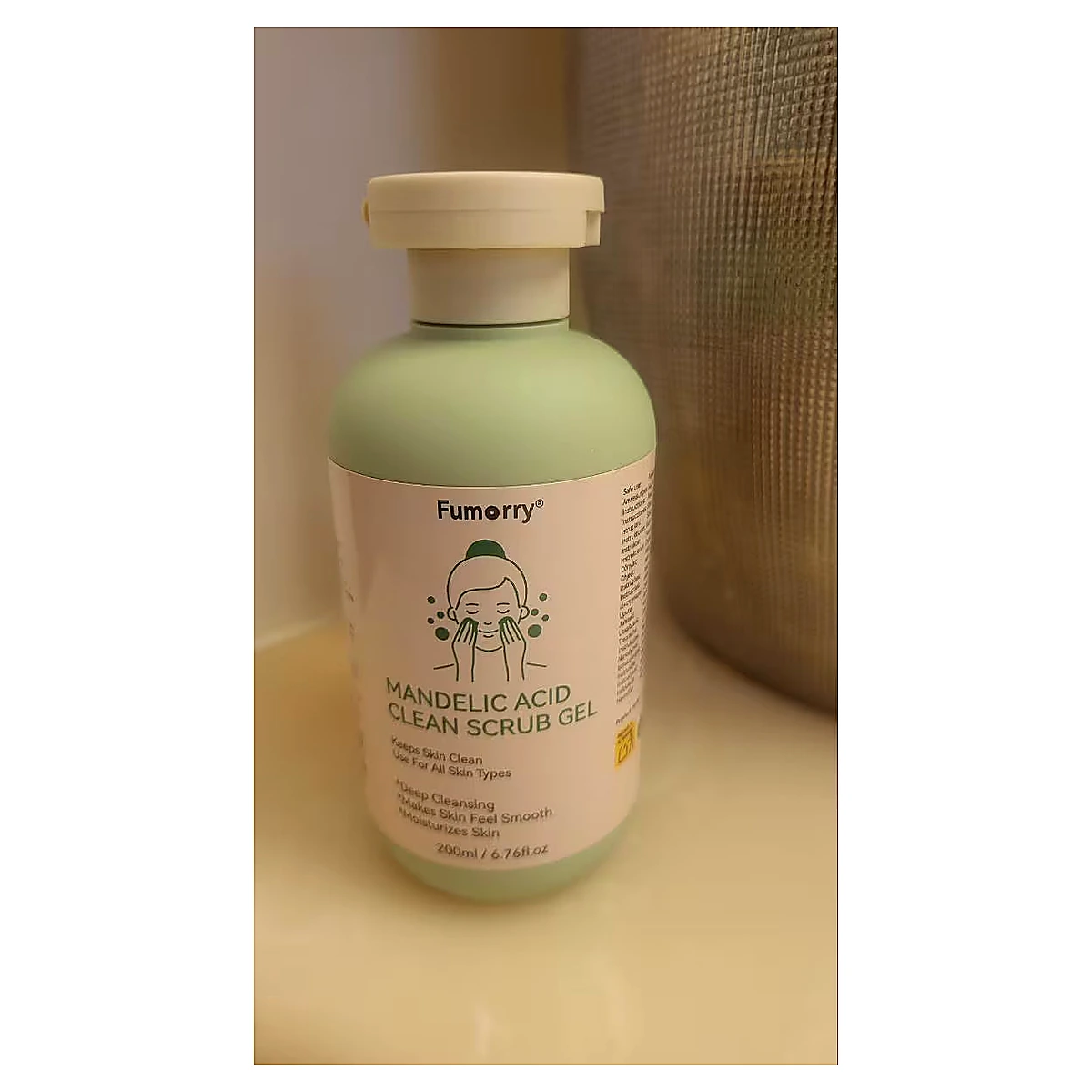 Mandelic Acid Cleansing Scrub Gel with Aloe, Rose & Chamomile – 200ml | Deep Skin Cleansing