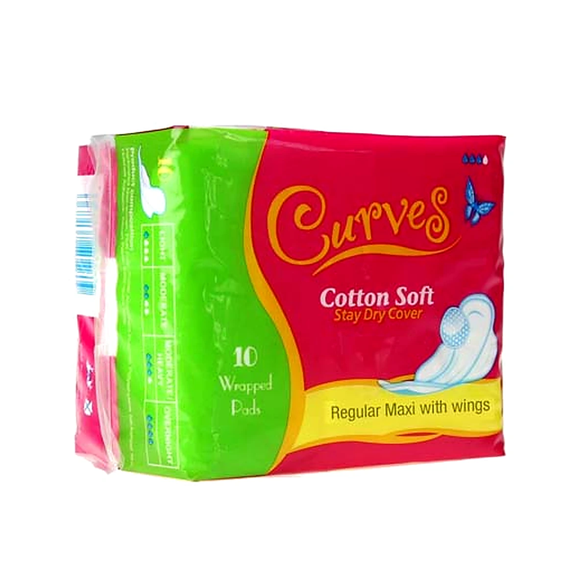 Curves Regular Maxi With Wings Cotton Soft10’S