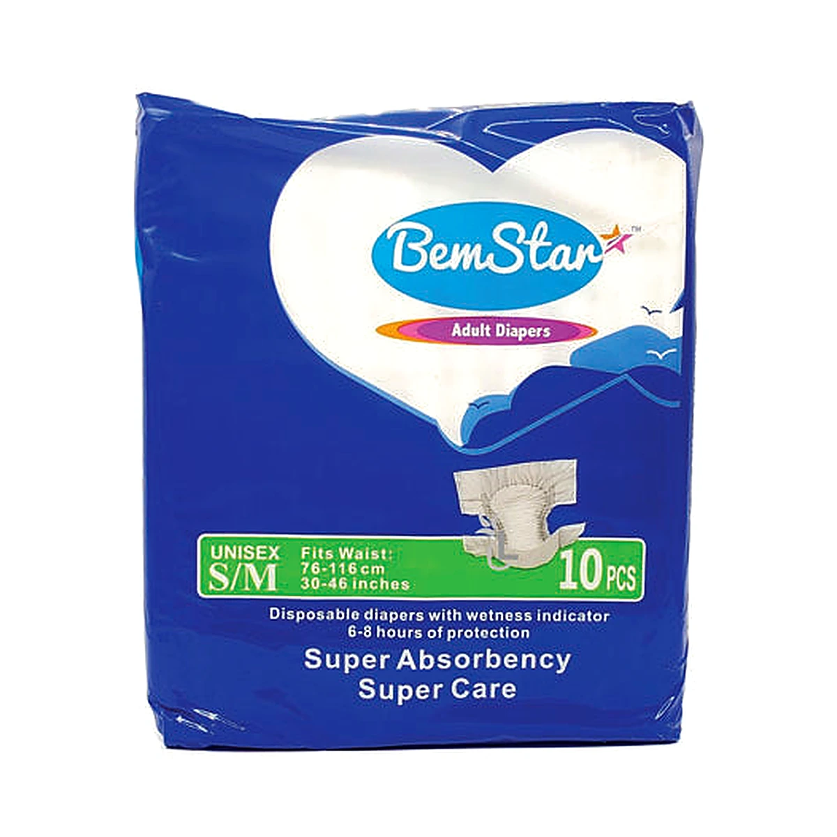 Bemstar Adult Diaper Small/Medium 10S