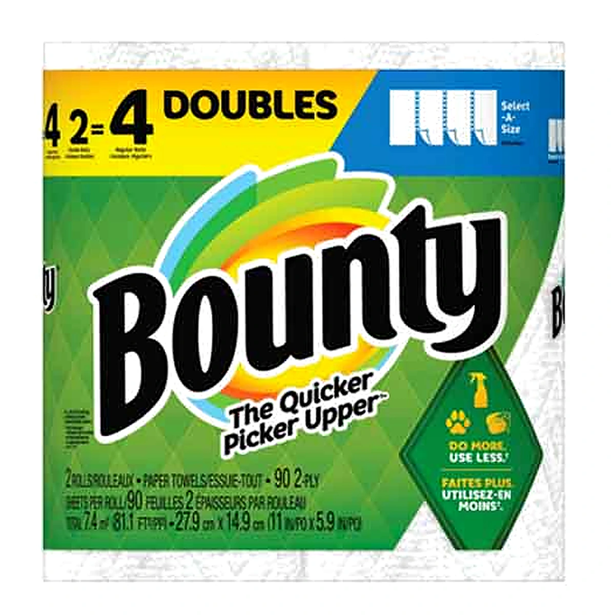 Bounty Double Roll White Full Sheet Paper Towel 90Ct