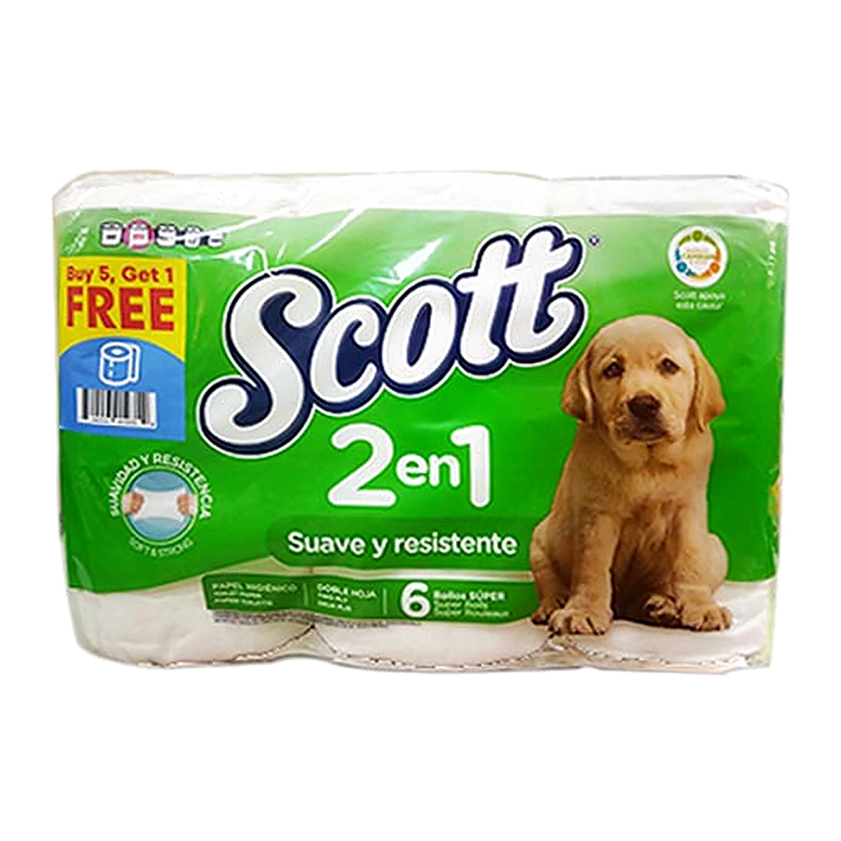 Scott 2 En 1 Tissue 6 Rolls Buy 5′ Get 1 Free