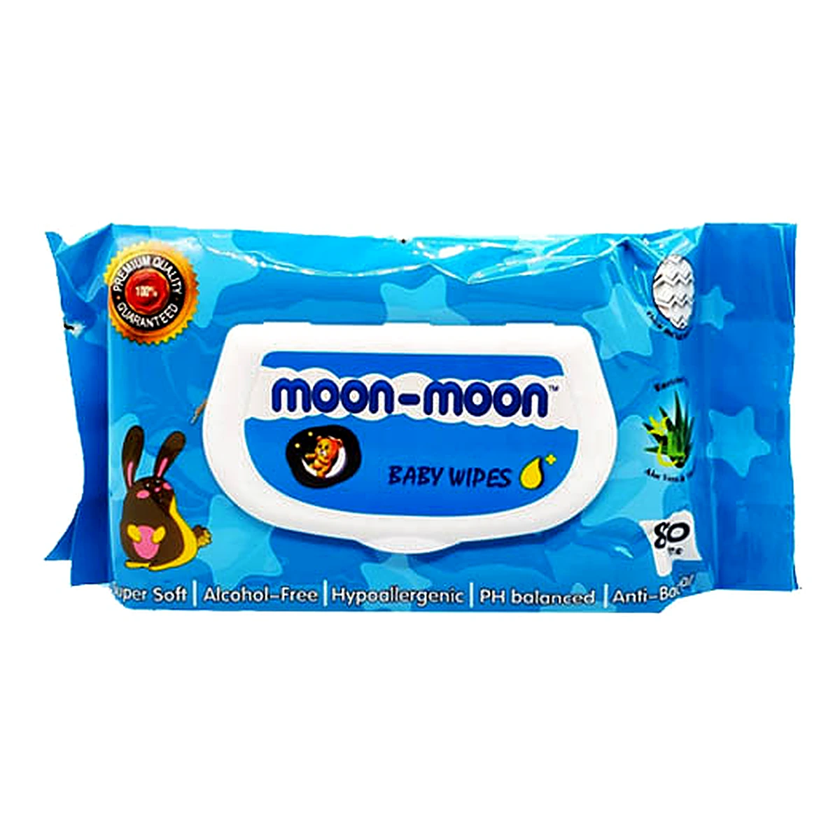 Moon Moon Wipes Blue 80pcs