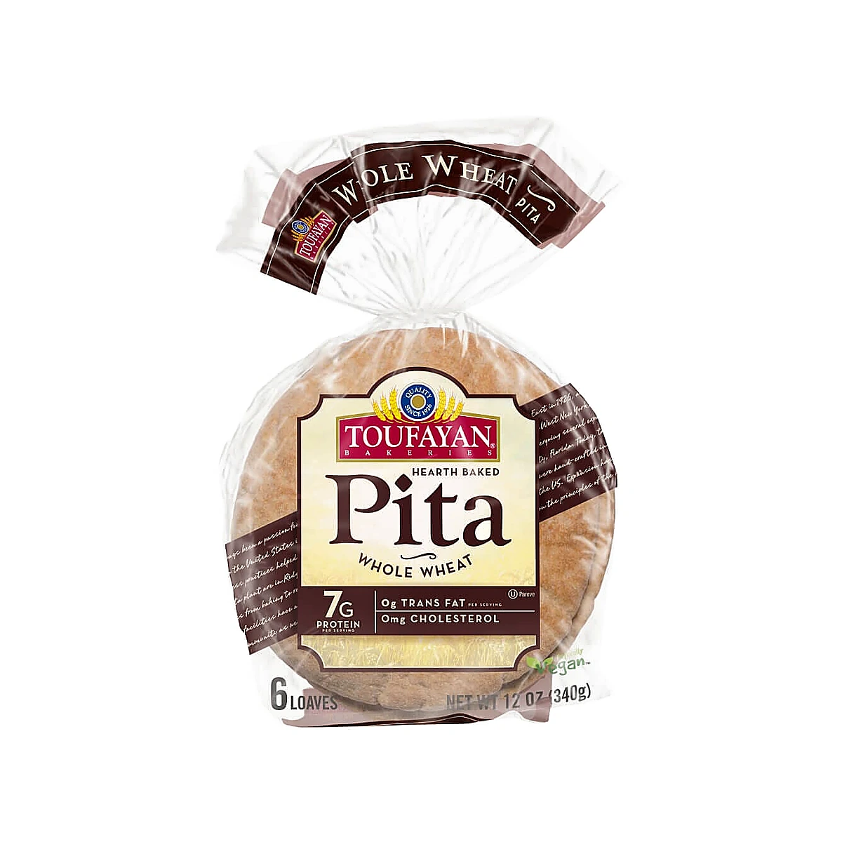 Pita Bread Whole Wheat 340g