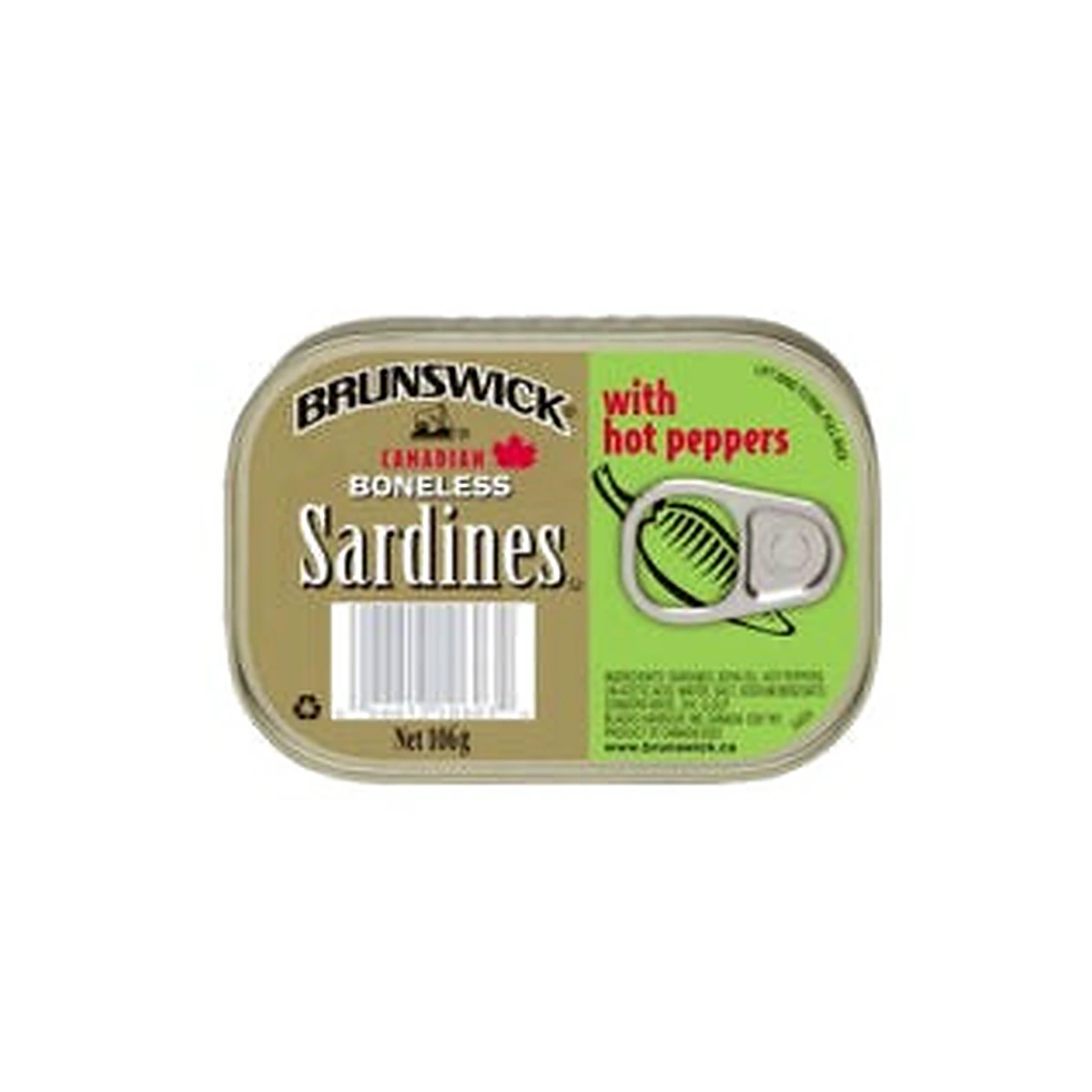 Brunswick Boneless Sardine With Hot Peppers 106g
