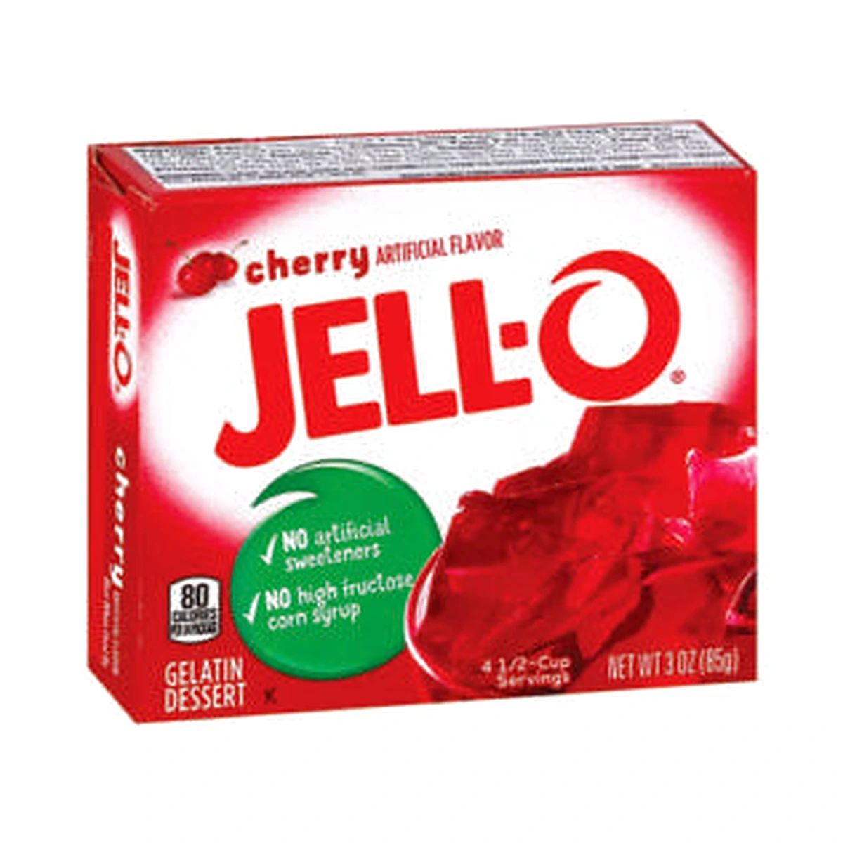 Jello Cherry Gelatin Dessert Mix Gel 3Oz