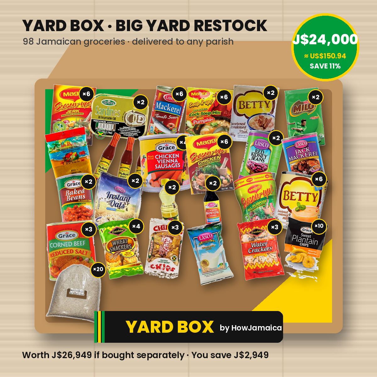 Yard Box Big Yard Restock Care Package (98 items)