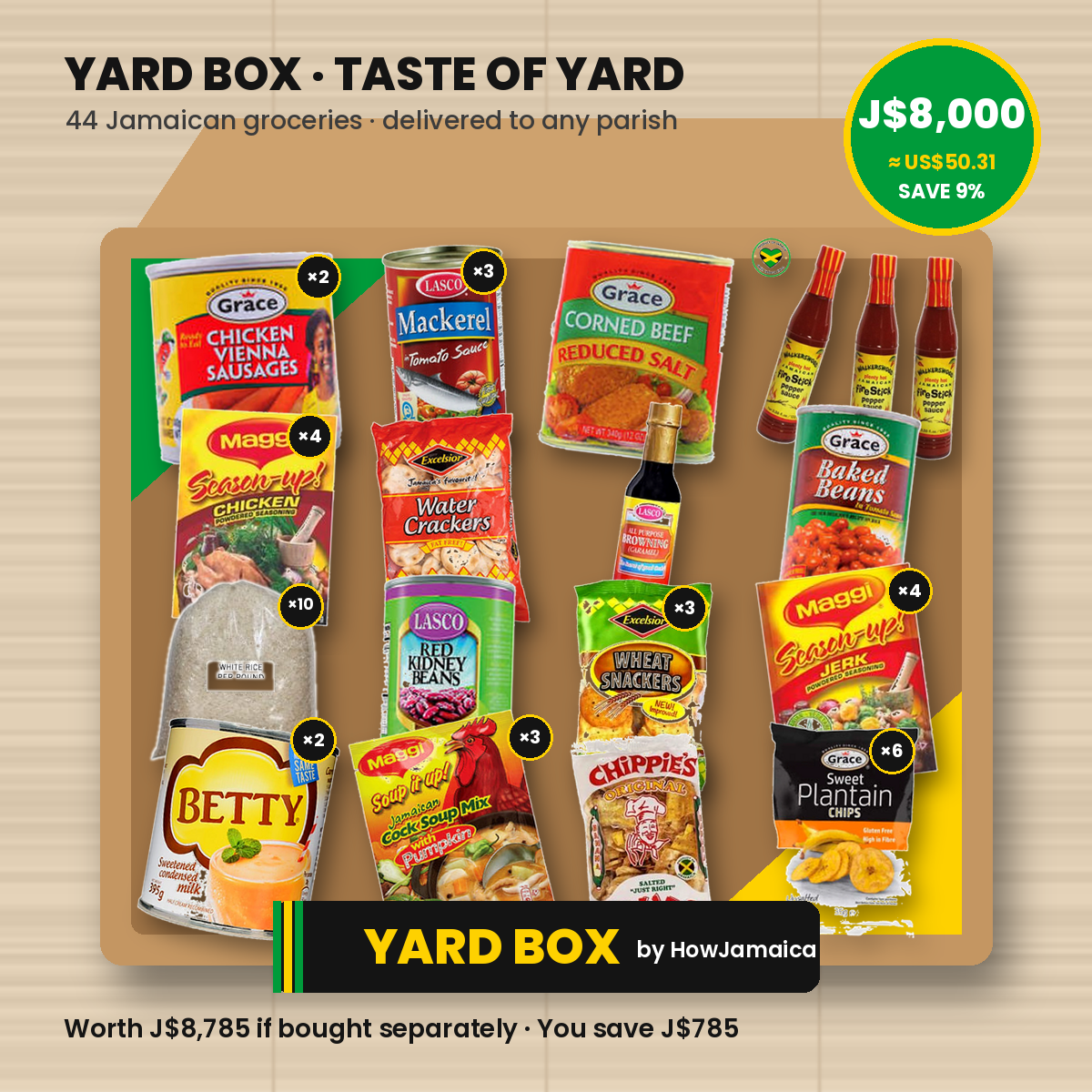 Yard Box Taste of Yard Care Package (44 items) - US$49