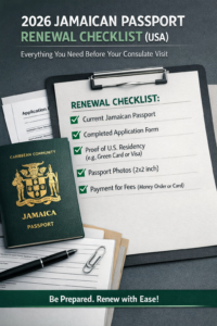 Renew Jamaican Passport in USA 2026: Complete Consulate Document Checklist